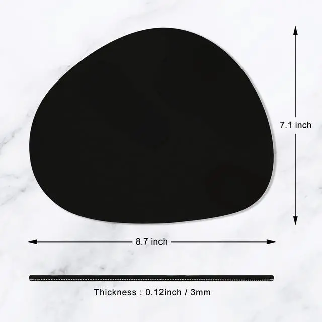 Alt view image 5 of 7 - Mouse Pad, Premium-Textured Small Oval Mousepad 8.7 x 7.1 Inch Black, Thick 3 mm Anti-Slip Waterproof Rubber Pretty Cute Computer Mat for Office Home Gaming Laptop Men Women Kids