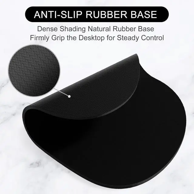 Alt view image 3 of 7 - Mouse Pad, Premium-Textured Small Oval Mousepad 8.7 x 7.1 Inch Black, Thick 3 mm Anti-Slip Waterproof Rubber Pretty Cute Computer Mat for Office Home Gaming Laptop Men Women Kids