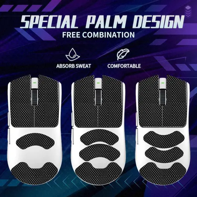 Alt view image 3 of 7 - Mouse Anti Slip Grip Tape Compatible with Razer Viper V3 Pro/Viper V4 Pro Gaming Mouse, Palm Sweat Absorption, Thin 0.5mm, Cut to Fit, Easy to Apply, Mouse Skin