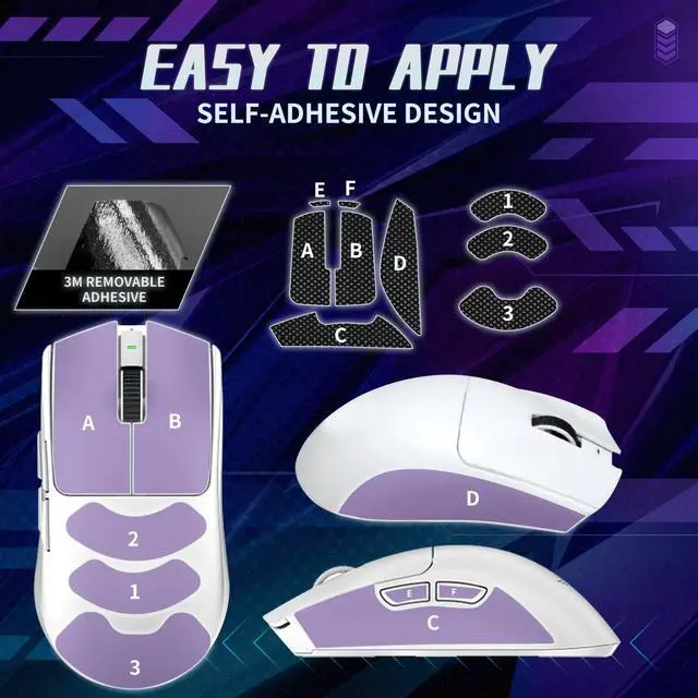 Alt view image 5 of 7 - Mouse Anti Slip Grip Tape Compatible with Razer Viper V3 Pro/Viper V4 Pro Gaming Mouse, Palm Sweat Absorption, Thin 0.5mm, Cut to Fit, Easy to Apply, Mouse Skin