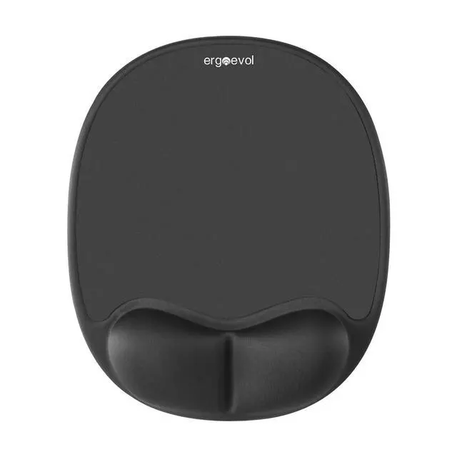 Alt view image 2 of 7 - Ergonomic Mouse Pad with Skin-Friendly Lycra Memory Foam Wrist Rest, Easy-to-Clean Smooth PP Surface, and Non-Slip PU Base Ideal for Vertical, Ergonomic, and Office Mice (Jet Black)