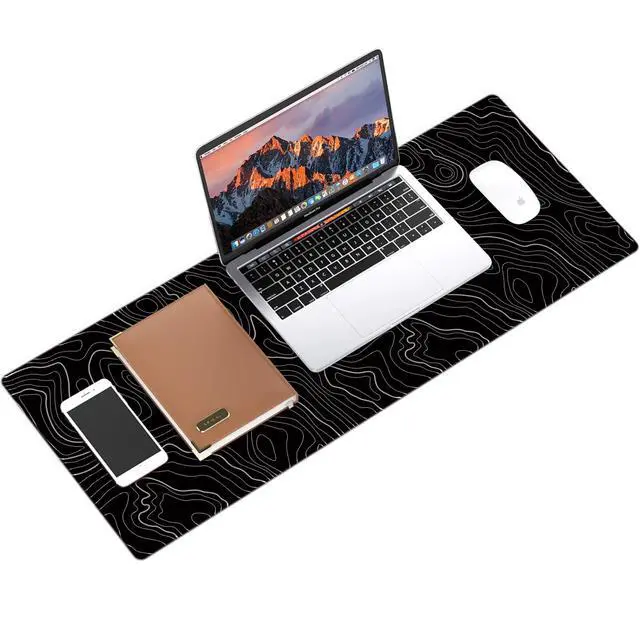 Alt view image 6 of 6 - Mouse Pad For Gaming,XXL XL Large Mouse Mat Long Extended MousePad Desk Mat Non-Slip Rubber Mice Pads Stitched Edges Thin (31.5 x 11.8 x 0.12 Inches) Topographic Map