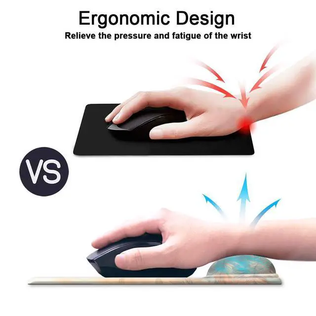 Alt view image 2 of 7 - Gel Wrist Rest Mouse Pad-Ergonomic Office Mousepad with Wrist Support-Non-Slip,Design Desk Accessories Mat for Home&Game Decor Art Floral