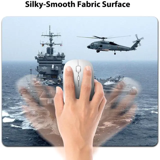 Alt view image 3 of 6 - Carrier US Navy Mouse Pad, Helicopter Military Warship Desk Mat