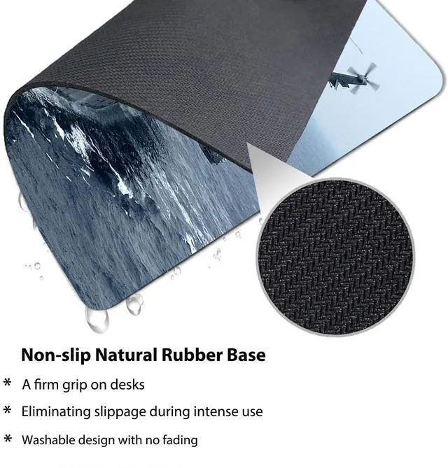 Alt view image 4 of 6 - Carrier US Navy Mouse Pad, Helicopter Military Warship Desk Mat