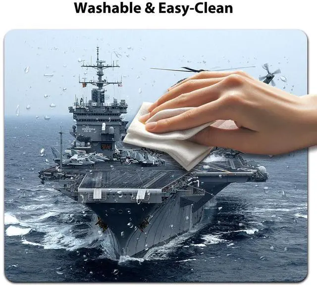 Alt view image 5 of 6 - Carrier US Navy Mouse Pad, Helicopter Military Warship Desk Mat