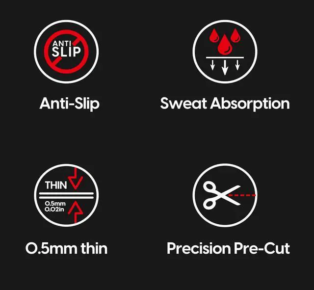 Alt view image 3 of 4 - SUPERGRIP Griptape Set for ZywOo Sweat Absorbing High Performance Anti Slip 3M Adhesive no Residue Mouse Grip Tape Ultra-Thin 0.5mm (0.02in), Mini