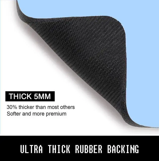 Alt view image 3 of 6 - Mouse Pad, 30% Thicker Blue Computer Pad, Anti-Slip Rubber Mouse Mat with Stitched Edges for Gaming, Office, Laptop, PC, Women & Men, 8 x 10 Inch Thick 5 mm, Modern Design, Square