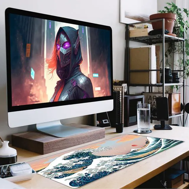 Alt view image 7 of 7 - Large Mouse Pad, DeskMat Office Desk Pad, Extended Large MouseMat for PC, Stitched Edges Gamer Mousepad 31.5 X 15.7 Inch Long Mice Pad, Sunset Sea