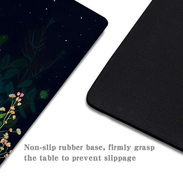 Alt view image 4 of 6 - Black Beauty Folral Flowers Plants Mouse Pad,Brightly Colored Unique Design Computer Mousepad with Non-Slip Rubber Base for Women,Washable Mousepads Computer Mouse Pads for Desk Laptop
