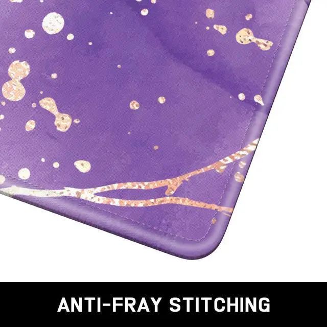 Alt view image 4 of 6 - Mouse Pad, Minimalism Marble Style Computer Pad, Anti-Slip Rubber Mouse Mat with Stitched Edges for Gaming, Office, Laptop, PC, Women, 9" x 8" Thick 3 mm, Purple Marble