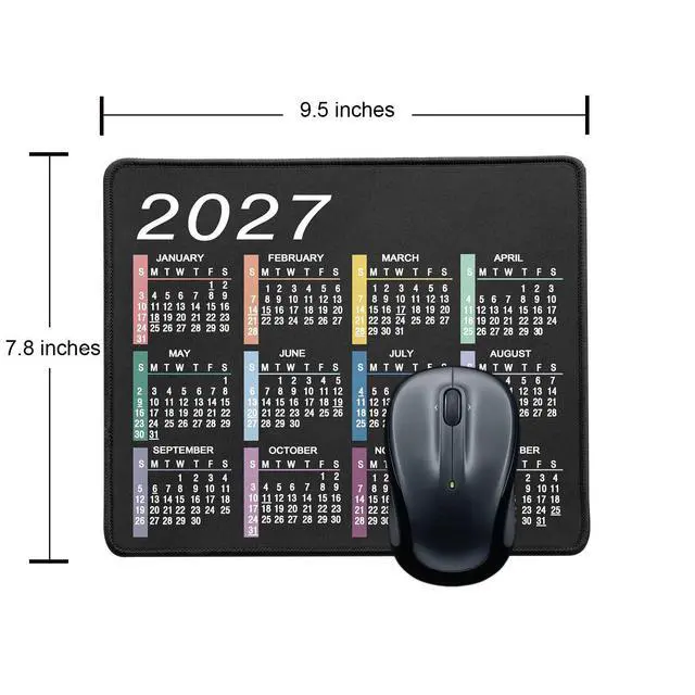 Alt view image 2 of 4 - Mouse Pad, Jet Black, 9.5 x 7.8 in, 2027 Calendar