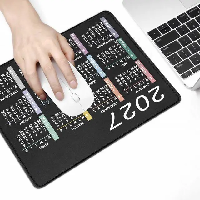 Alt view image 4 of 4 - Mouse Pad, Jet Black, 9.5 x 7.8 in, 2027 Calendar
