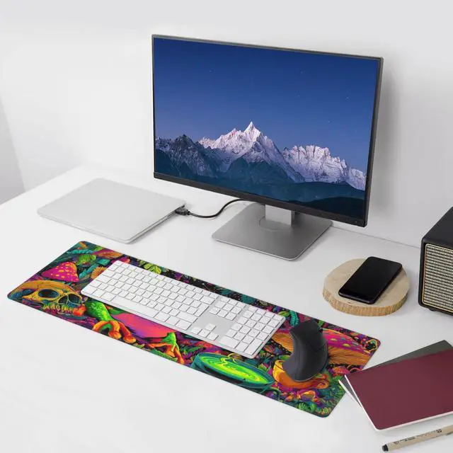 Alt view image 5 of 6 - Frog Mushroom Mouse Pad Extended Large Gaming Mouse Pad XL Stitched Edges for Gamer Home Office 31.5 X 11.8 Inch