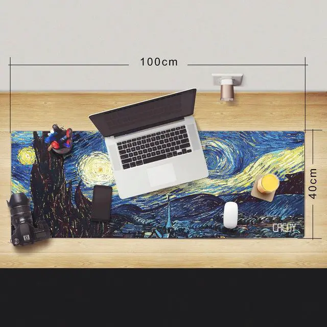 Alt view image 2 of 6 - Gaming Mouse Pad, 40"x16" Large Non-Slip Rubber Base Mousepad, XXL Extended Keyboard Mouse Mat, Stitched Edges Office Desk Pad, Mouse Pad for Full Desk, Computer Keyboard Mouse Mat, Starry Night
