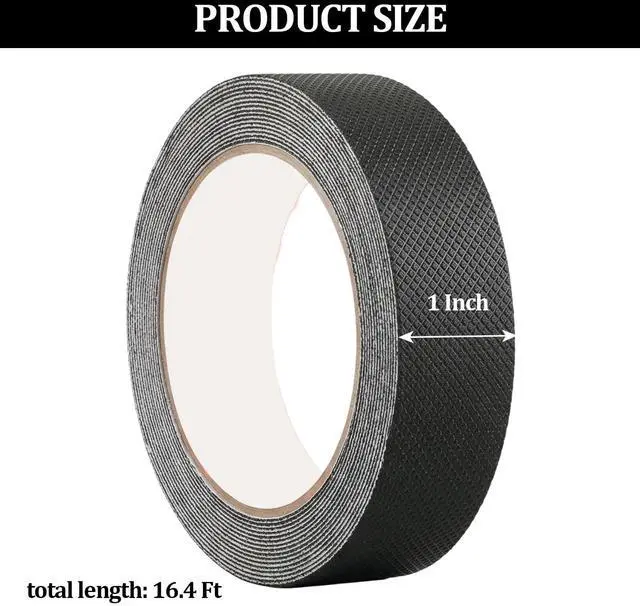 Alt view image 2 of 6 - Rubber Grip Tape Non-Slip Adhesive Grip Tape for Tools, Mouse, Game Controller, Bathroom Handles, Waterproof Anti Slip Tape, Self-Adhesive Safety Surfacing (1 Inch x 16.4Ft, Black)