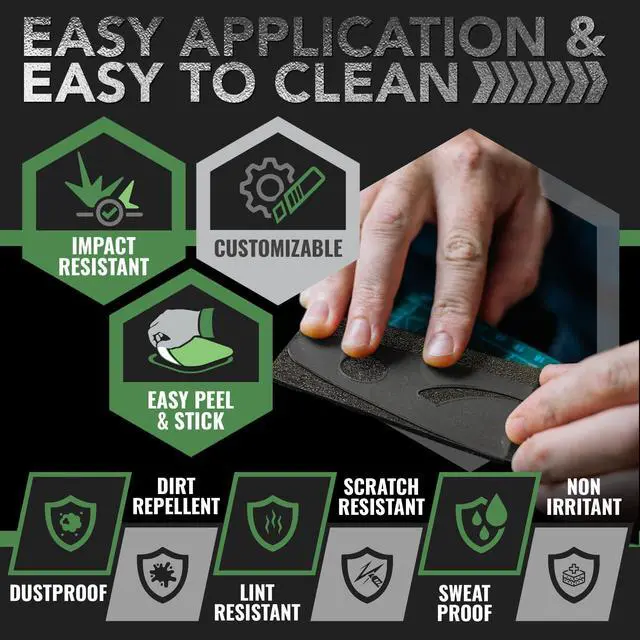 Alt view image 4 of 7 - Purpose Rubber Grip Tape - Anti-Slip Adhesive Rubber Pads, Black, Textured Non-Slip Rubberized Sheet Stickers for Phone Case, Laptop, iPad, iPhone & Other Devices
