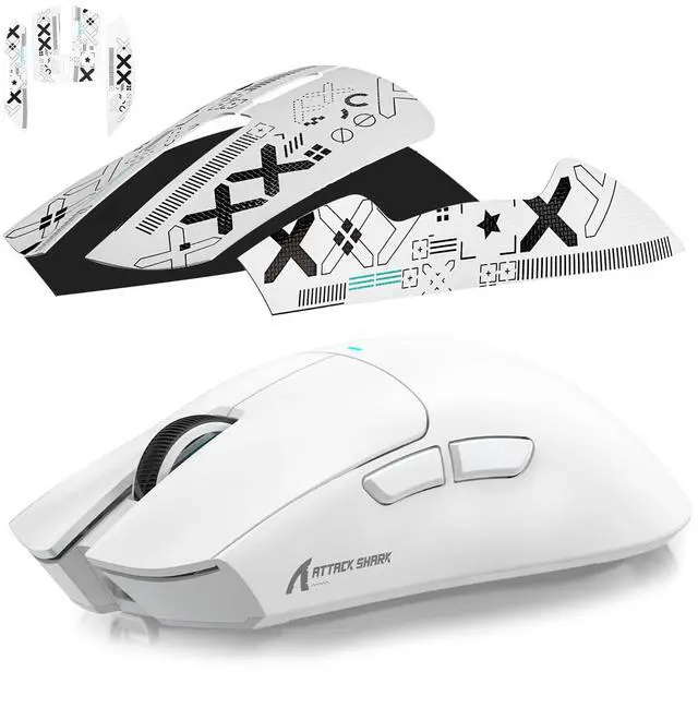 Alt view image 2 of 6 - Attack Shark Gaming Mouse Anti-Slip Grip Tape,Compatible with X11 Superlight Wireless pc Mouse,Sweat Resistant,Fine Feel,Cut to Fit,Cool Mouse Skins for Video Games/Office/Study(White)