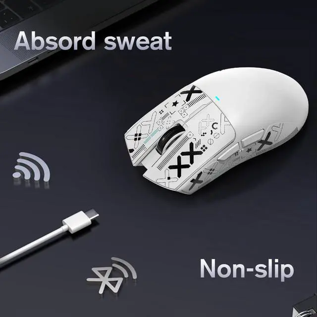 Alt view image 5 of 6 - Attack Shark Gaming Mouse Anti-Slip Grip Tape,Compatible with X11 Superlight Wireless pc Mouse,Sweat Resistant,Fine Feel,Cut to Fit,Cool Mouse Skins for Video Games/Office/Study(White)