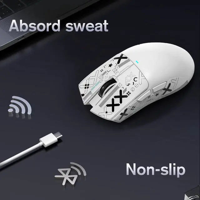 Alt view image 6 of 7 - Mouse Anti-Slip Grip Tape for Superlight Wireless Gaming Mice,Universal Fit, Sweat-Resistant, Elastic Side Grips, Effortless Application, Ultra-Thin Design (0.5mm/0.02in)- White