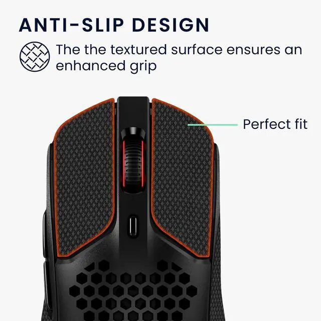 Alt view image 4 of 7 - Mouse Grip Tape Compatible with Kingston Pulsefire Haste 1 Grip Tape - Non-Slip Faux Leather - Black