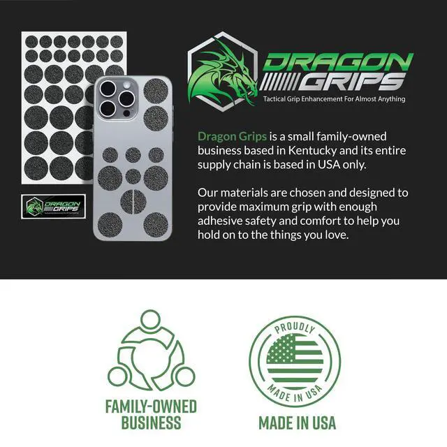 Alt view image 7 of 7 - Circle Grip Stickers, 36 Pcs Black Rubber Grip Tape for Guns, Phone Cases, Mouse, Laptops, Controllers, and Tools, Multipurpose Rubber Stickers Non Slip, Waterproof, Made in USA