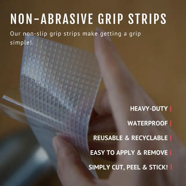 Alt view image 3 of 7 - Abrasive Grip Tape Strips - Heavy-Duty, Waterproof Anti-Slip Tape for Furniture, Bathtubs, Frames, Gaming & More - Indoor & Outdoor Anti-Slip Solution (Clear, 1-Pack)