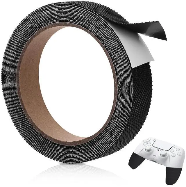 Main image of Rubber Grip Tape Anti Slip Tape, Ultra-Thin Strong Adhesive Anti-Slip Waterproof Heat Resistant Wear-Resistant Cushion Pad, Making Handles or Contact Surfaces SaferBlack, 1In x 16Ft