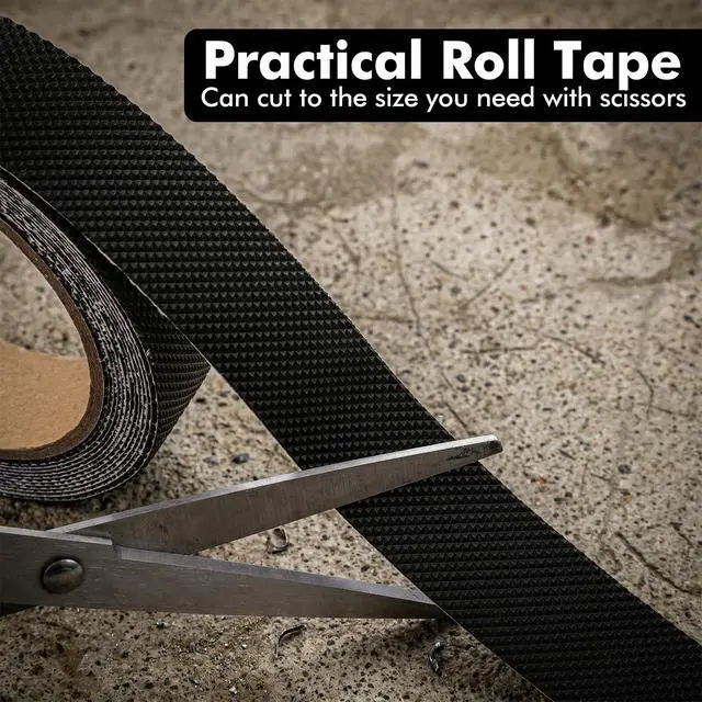 Alt view image 7 of 7 - Rubber Grip Tape Anti Slip Tape, Ultra-Thin Strong Adhesive Anti-Slip Waterproof Heat Resistant Wear-Resistant Cushion Pad, Making Handles or Contact Surfaces SaferBlack, 1In x 16Ft