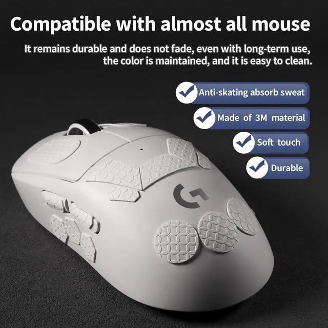 Alt view image 3 of 6 - Pcs Universal Anti-Slip Grip Tape Pre-Cut Sweat-Absorbent Skins for Gaming Controllers Mouse Phone Keyboard DIY Smooth Surfaces White Durable 3M Adhesive
