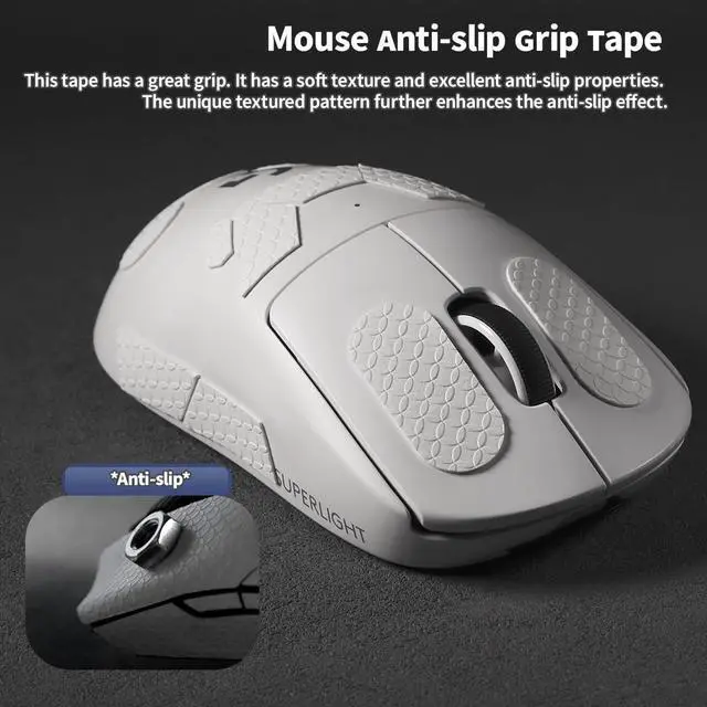 Alt view image 6 of 6 - Pcs Universal Anti-Slip Grip Tape Pre-Cut Sweat-Absorbent Skins for Gaming Controllers Mouse Phone Keyboard DIY Smooth Surfaces White Durable 3M Adhesive