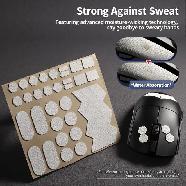 Alt view image 5 of 6 - Pcs Universal Anti-Slip Grip Tape Pre-Cut Sweat-Absorbent Skins for Gaming Controllers Mouse Phone Keyboard DIY Smooth Surfaces White Durable 3M Adhesive