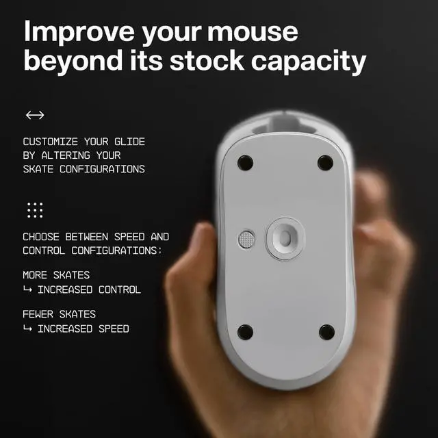 Alt view image 2 of 7 - Dot Mouse Skates | Premium Universal Skates for Gaming Mice | Ultra-Smooth Glide on Cloth & Glass Pads | Customize Speed & Control | Durable, Easy to Apply | Black 7mm x 7mm