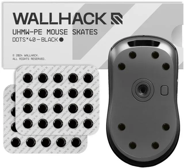 Main image of Dot Mouse Skates | Premium Universal Skates for Gaming Mice | Ultra-Smooth Glide on Cloth & Glass Pads | Customize Speed & Control | Durable, Easy to Apply | Black 7mm x 7mm