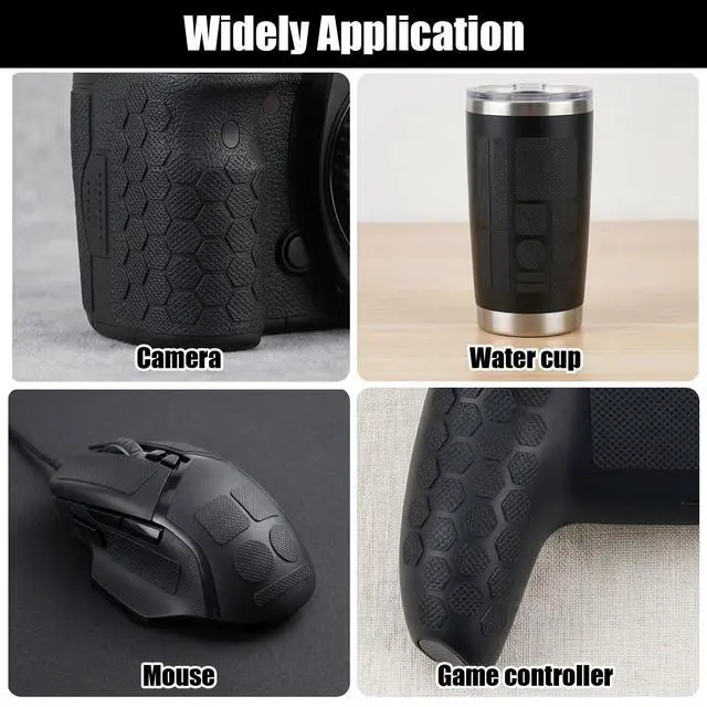 Alt view image 7 of 7 - 4 Sheets Phone Grip Tapes, Anti-Slip Grip Stickers for Phone Case, Pre-Cut Dragon Grips for Cellphone Controller Mouse Laptop (Black)