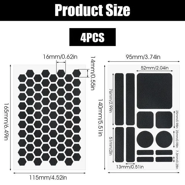 Alt view image 2 of 7 - 4 Sheets Phone Grip Tapes, Anti-Slip Grip Stickers for Phone Case, Pre-Cut Dragon Grips for Cellphone Controller Mouse Laptop (Black)