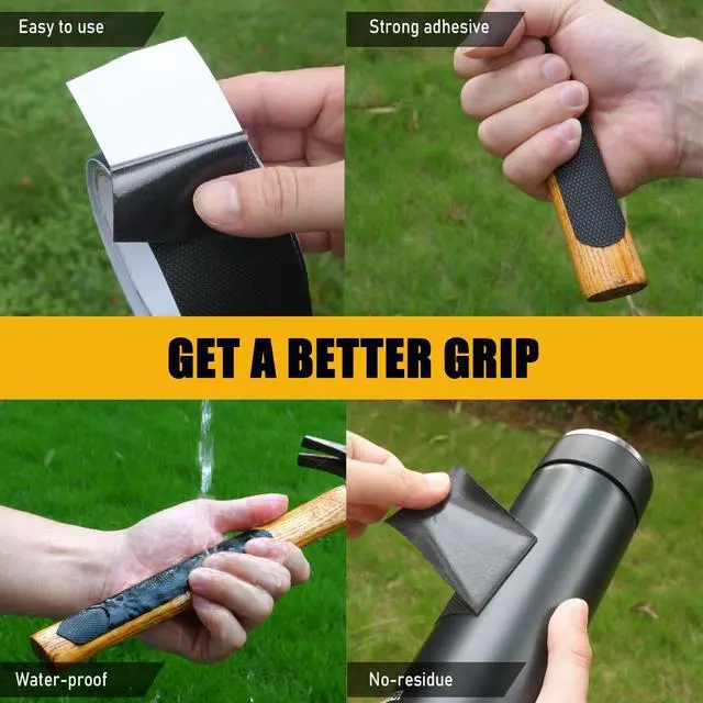 Alt view image 4 of 6 - Rubber Grip Tape, 1 In x 20 Ft Non-Abrasive Grip tape for handles, Strong Adhesive Waterproof Heat Resistant Cushion grip, Comfortable in hands, perfect for handles, handlebars, or any slippery stuff