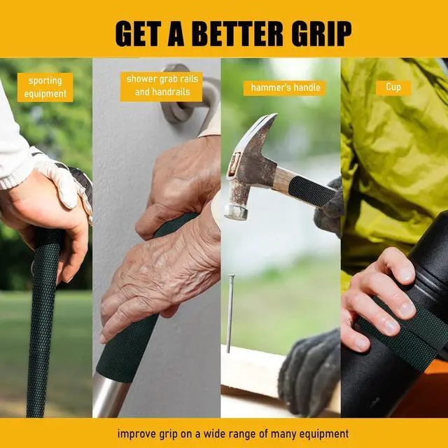 Alt view image 5 of 6 - Rubber Grip Tape, 1 In x 20 Ft Non-Abrasive Grip tape for handles, Strong Adhesive Waterproof Heat Resistant Cushion grip, Comfortable in hands, perfect for handles, handlebars, or any slippery stuff