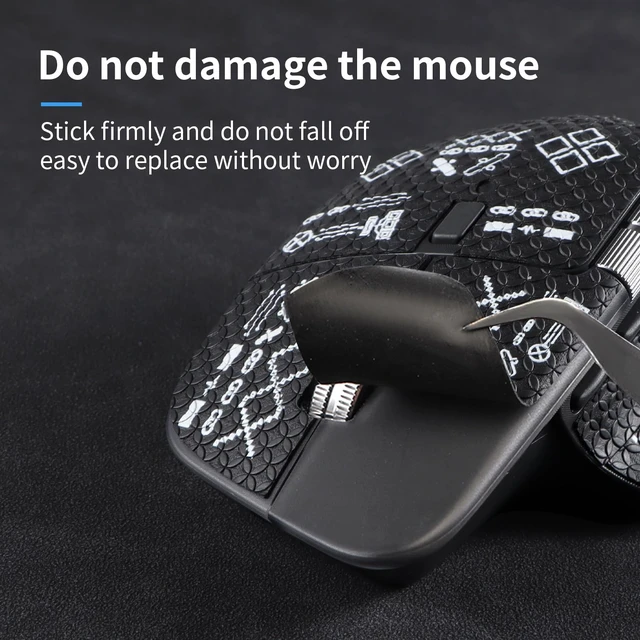 Alt view image 3 of 6 - Mouse Grip Tape for Logitech MX Master 4 Wireless Mouse, Anti-Slip Sweat-Resistant Pre-Cut Skin, 0.8mm Ultra-Thin Self-Adhesive Sticker for Gaming & Office (Printing Pattern)