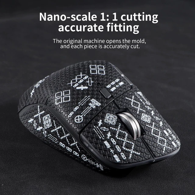 Alt view image 6 of 6 - Mouse Grip Tape for Logitech MX Master 4 Wireless Mouse, Anti-Slip Sweat-Resistant Pre-Cut Skin, 0.8mm Ultra-Thin Self-Adhesive Sticker for Gaming & Office (Printing Pattern)