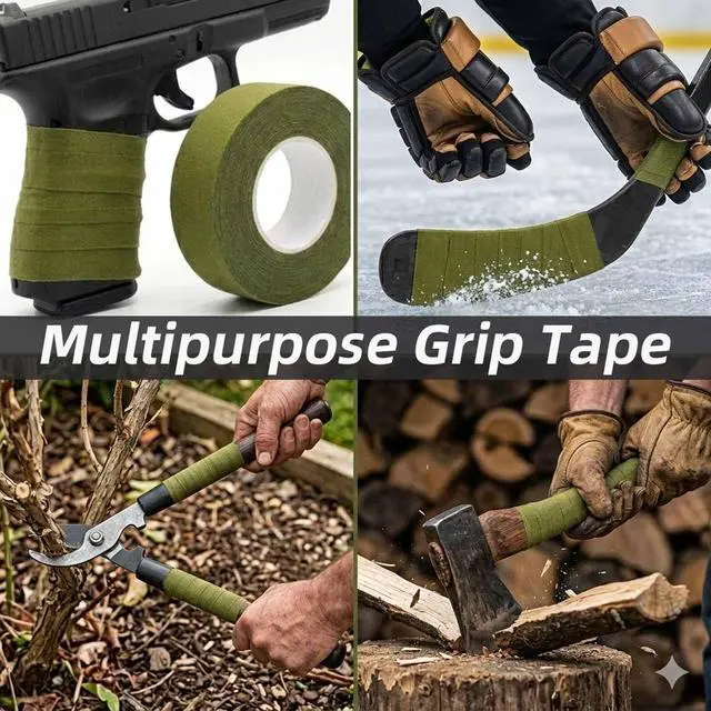 Alt view image 5 of 7 - Gun Grip Tape, Non-Reflective, No Residue Goon Grip Tactical Tape for Pistol, Handgun, Rifle, Sports, Tool, Pull Up Bars, Handles, Bats, Rackets, Gym Equipment, Handrails (OD Green)
