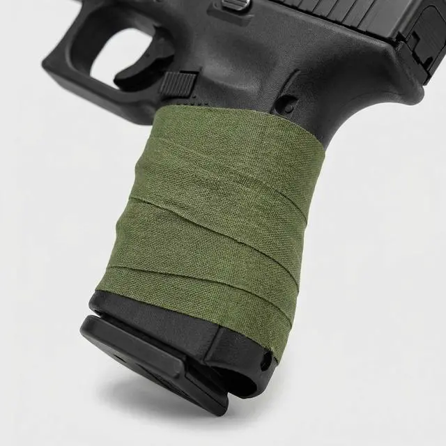 Alt view image 7 of 7 - Gun Grip Tape, Non-Reflective, No Residue Goon Grip Tactical Tape for Pistol, Handgun, Rifle, Sports, Tool, Pull Up Bars, Handles, Bats, Rackets, Gym Equipment, Handrails (OD Green)