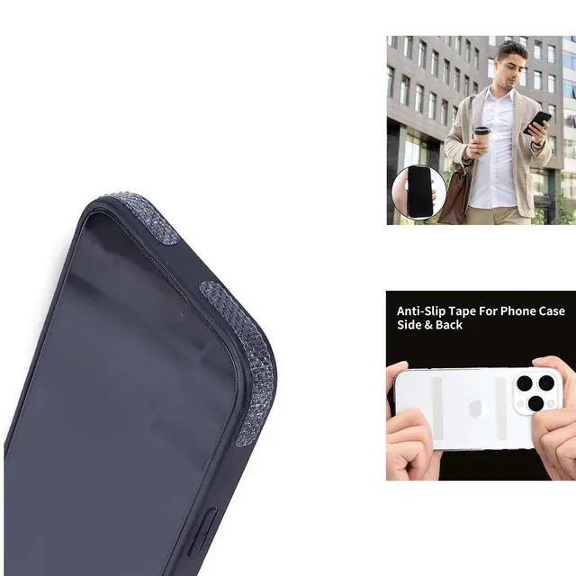 Alt view image 4 of 7 - Phone Case Grip Tape Non-Slip Rubber Grips Tape Strips Adhesive Sticker Patches for iPhone Case Back iPad Tablet Frame Cases Laptop Surface Gaming Controller Mouse DSLR Camera TV Remote Control
