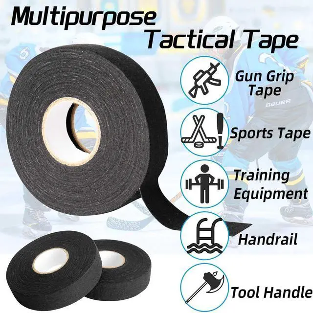 Alt view image 2 of 7 - Tactical Tapes, 1 Inch x 27.34 Yards Goon Grip Tapes, Multipurpose Wrap Tape for Guns, Handgun, Rifle, Hockey, Lacrosse, Baseball, Softball Bats, Sport Handle, Gardening Tools (Black)