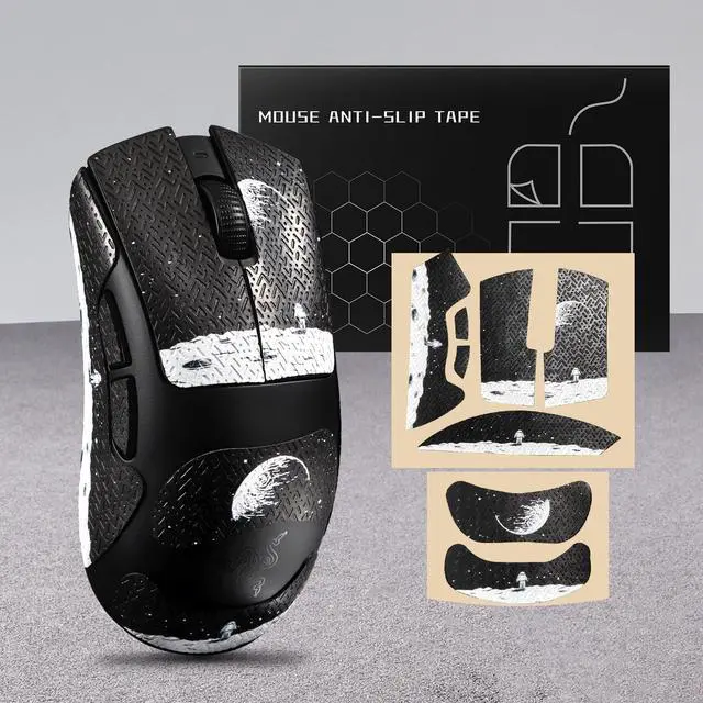 Alt view image 2 of 6 - Mouse Grip Tape Sticker for Razer DeathAdder V3 HyperSpeed Mouse Anti Slip Skin Self-Adhesive,Pre-Cut,Sweat-Resistant Game Mouse Accessories(Earth Pattern)