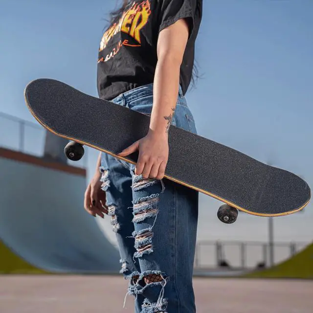 Alt view image 4 of 5 - Black Skateboard Grip Tape, 10.6"x36.4", Tear-Proof