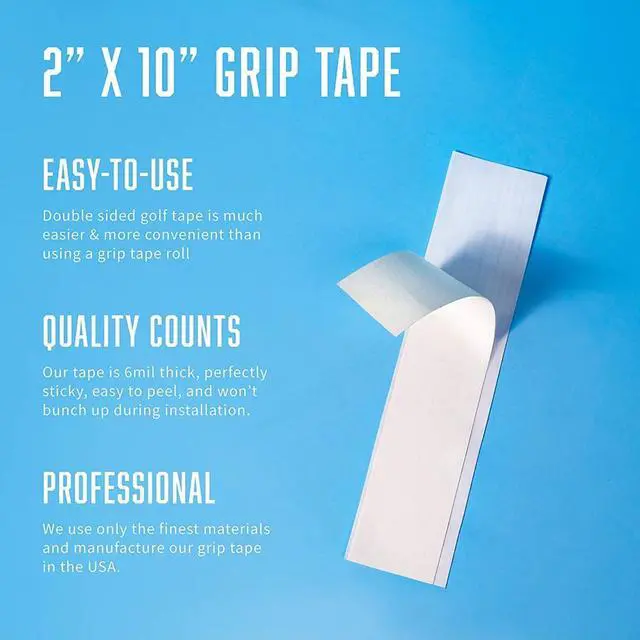 Alt view image 3 of 6 - Professional Golf Grip Tape 2" x 10" Solvent Activated Double Sided Adhesive Strips for Regripping Golf Clubs Wood Hybrid Iron Wedge Putter, Easy to Peel & Pre Cut