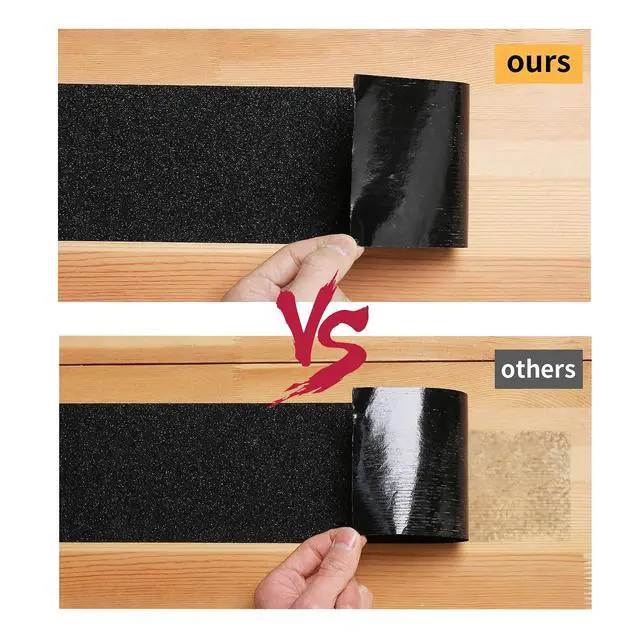 Alt view image 3 of 7 - Heavy Duty Anti Slip Tape 80 Grit Non Slip for Stairs Outdoor/Indoor, Waterproof High Traction Stairs Non Skid Treads, Durable Triple Layer Adhesive - Black (1 Inch x 20 Feet)