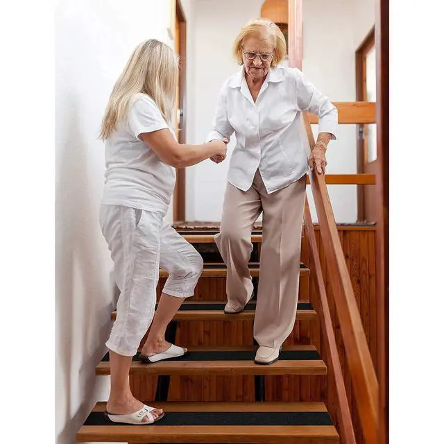 Alt view image 6 of 7 - Heavy Duty Anti Slip Tape 80 Grit Non Slip for Stairs Outdoor/Indoor, Waterproof High Traction Stairs Non Skid Treads, Durable Triple Layer Adhesive - Black (1 Inch x 20 Feet)