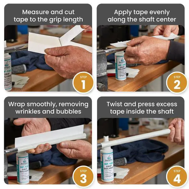 Alt view image 4 of 7 - Golf Grip Tape Strips, Premium Solvent-Activated Double-Sided Adhesive for Golf Club Regripping, 15 Pack, 2 x 10